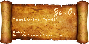 Zsatkovics Ottó névjegykártya
